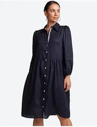 Eb&ive Studio Midi Shirt Dress Navy Size S/ AU 8 photo 2