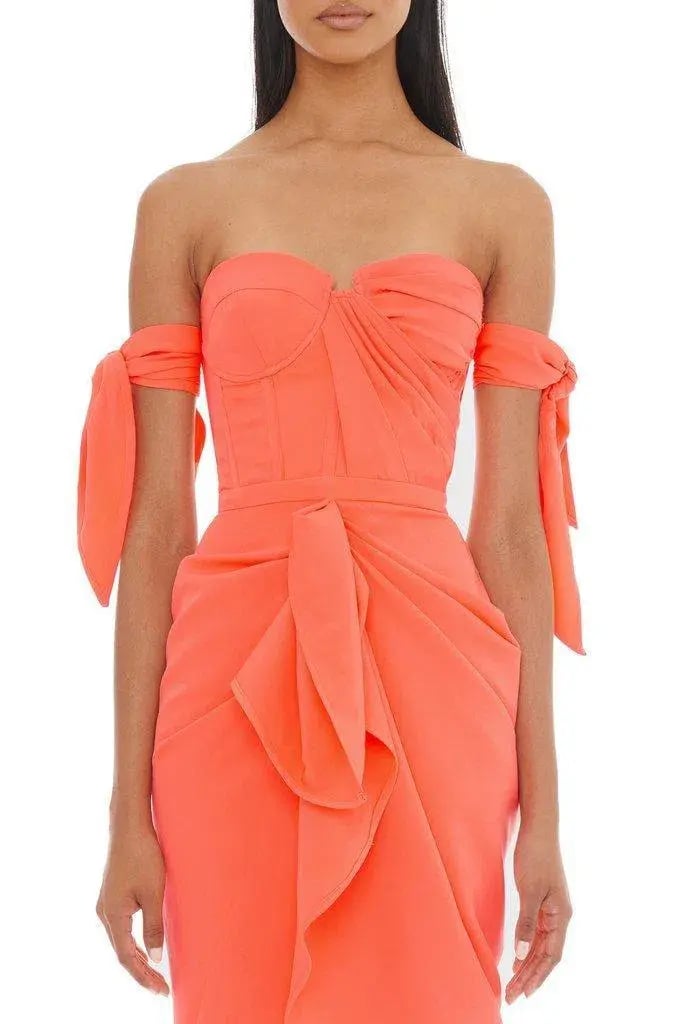 Eliya The Label Yolanda Midi Dress Orange Size 8 photo 2