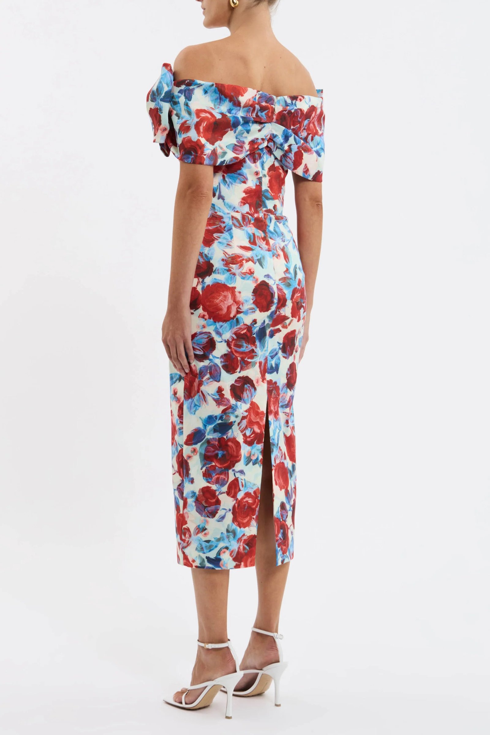 REBECCA VALLANCE FLEURETTE MIDI DRESS - RED POPPY FIELDS photo 4