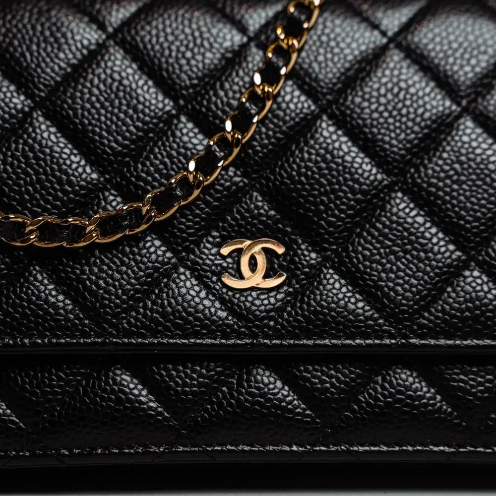 Chanel Classic Wallet On Chain Bag Black/Gold photo 3