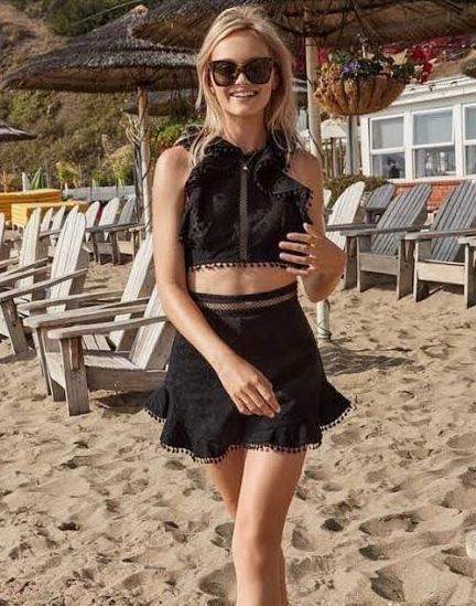 Zimmermann Caravan Flutter Top and Short Set Black Size 0 / Au 8 photo 4