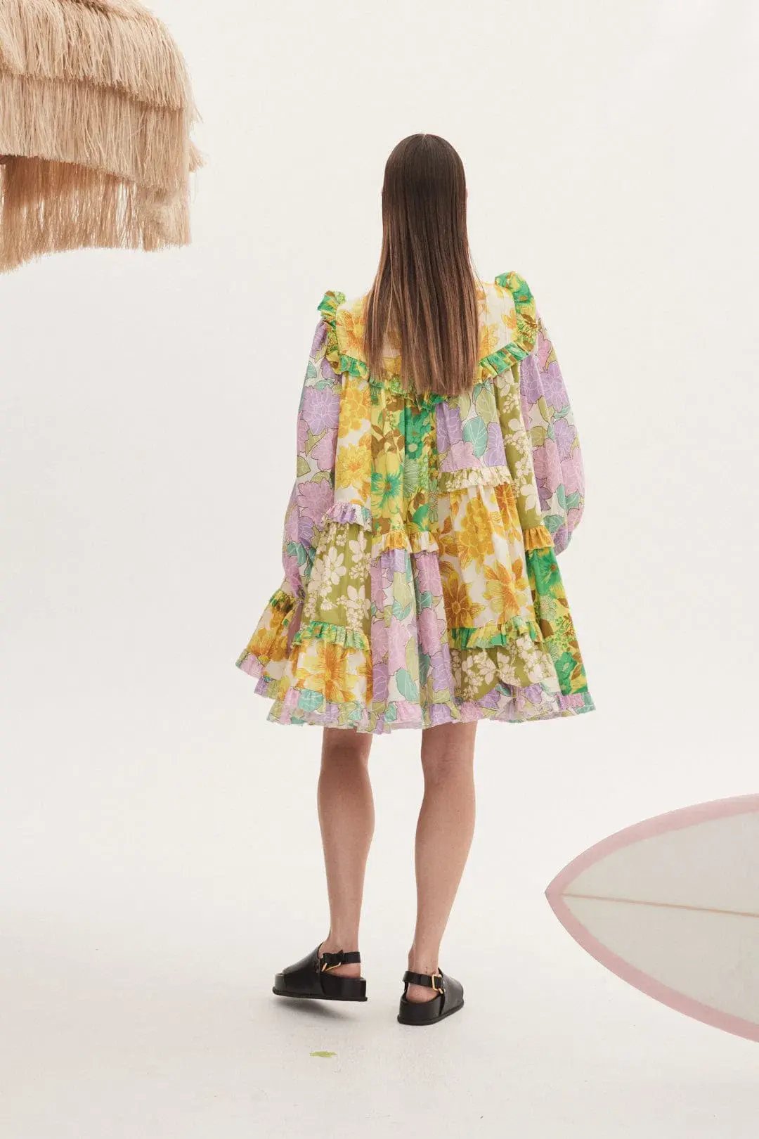Alemais Elora Patchwork Mini Dress Multi Floral Size 14 photo 2