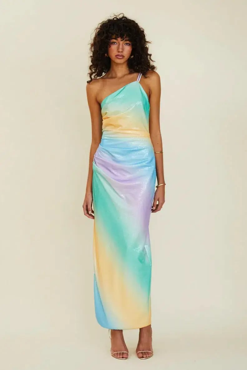 Suboo Ombre One Shoulder Split Maxi Multi Color Size S / AU 8 photo 3