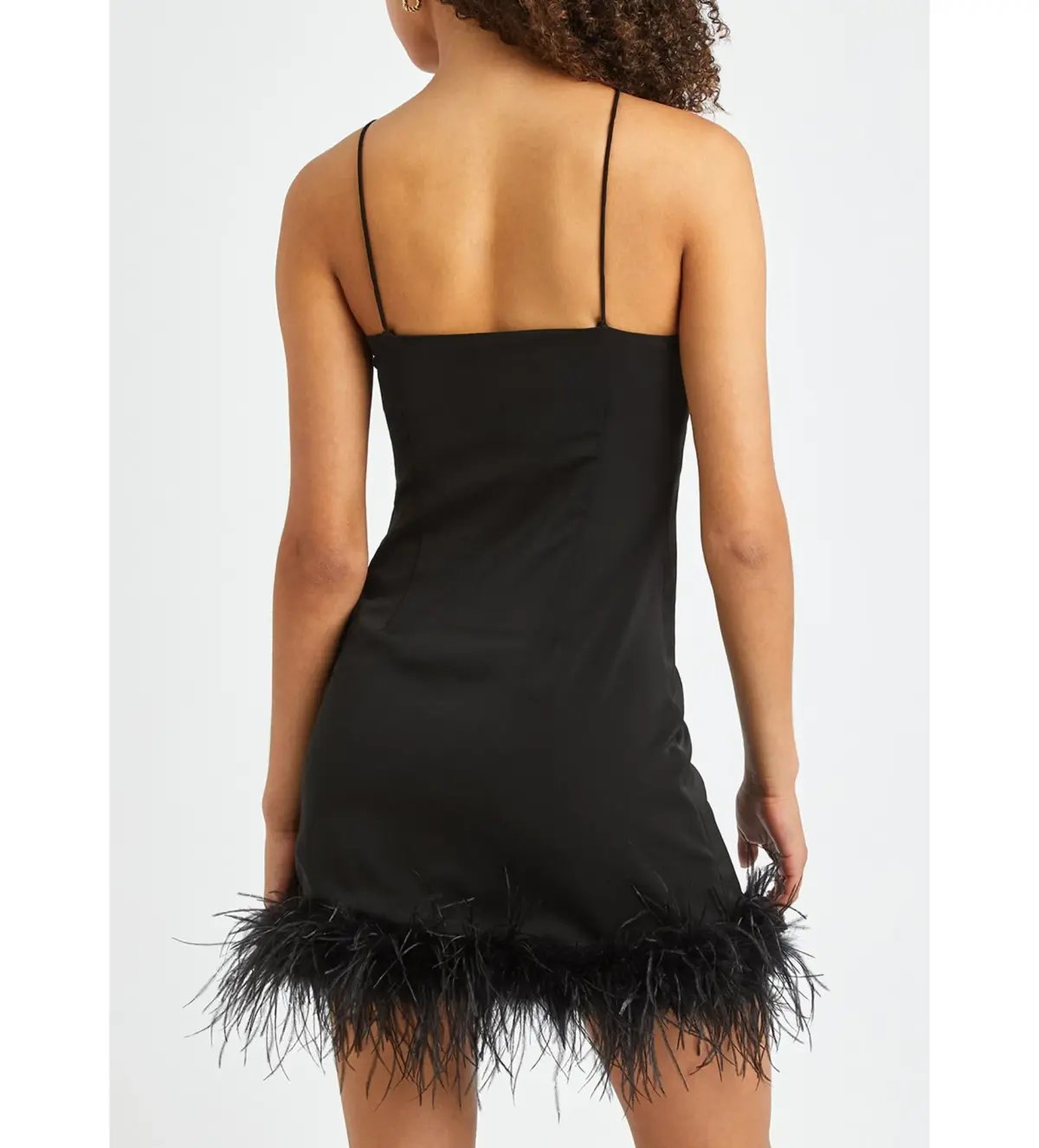 De La Vali Halter Neck Mini Dress With Black Feather Black Size 10 photo 3