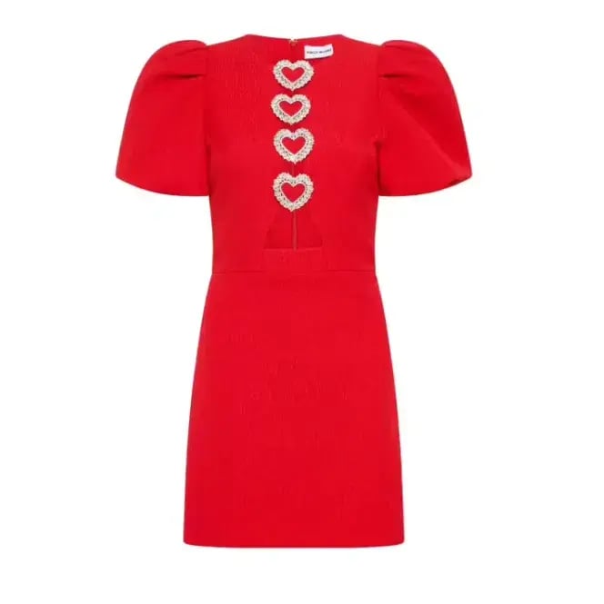 Rebecca Vallance Chiara Puff Sleeve Mini Dress Red Size 12 photo 4