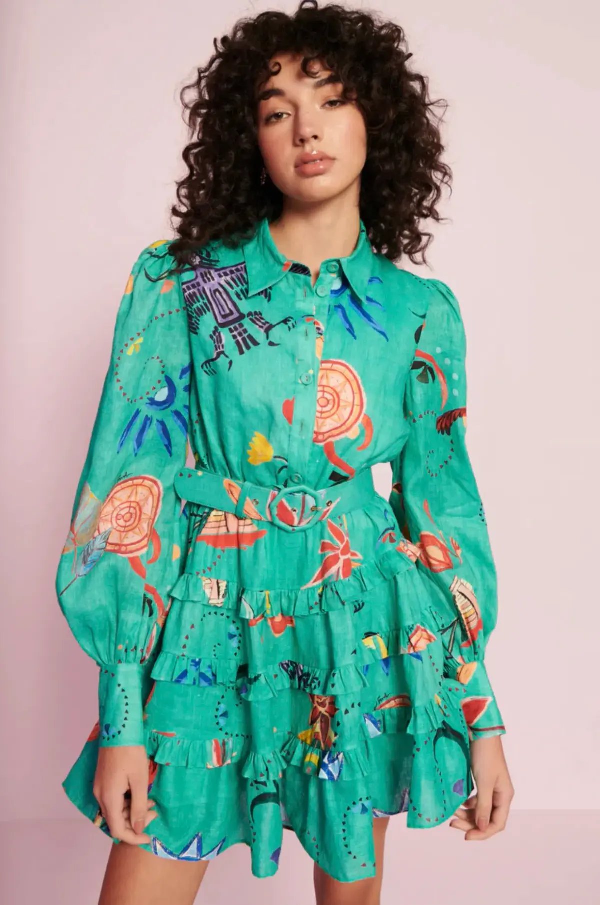 Kate Ford Cordia Layered Dress Print Size 1/Au 8 photo 2