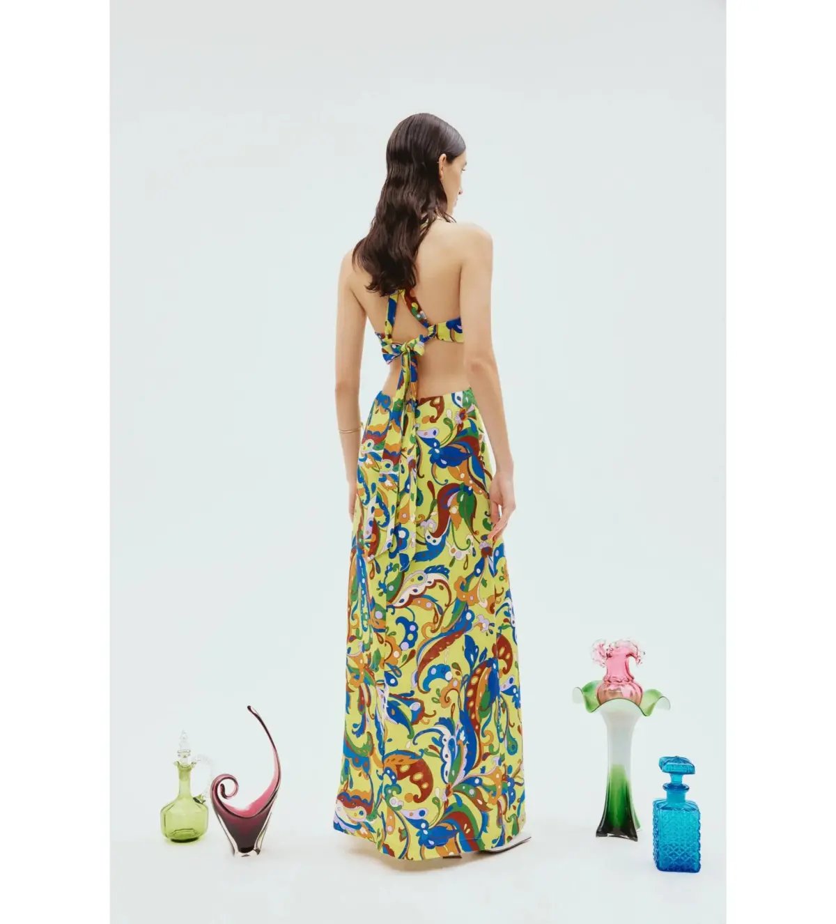 Alemais Yvette Cut Out Midi Dress Print Size 4 photo 5