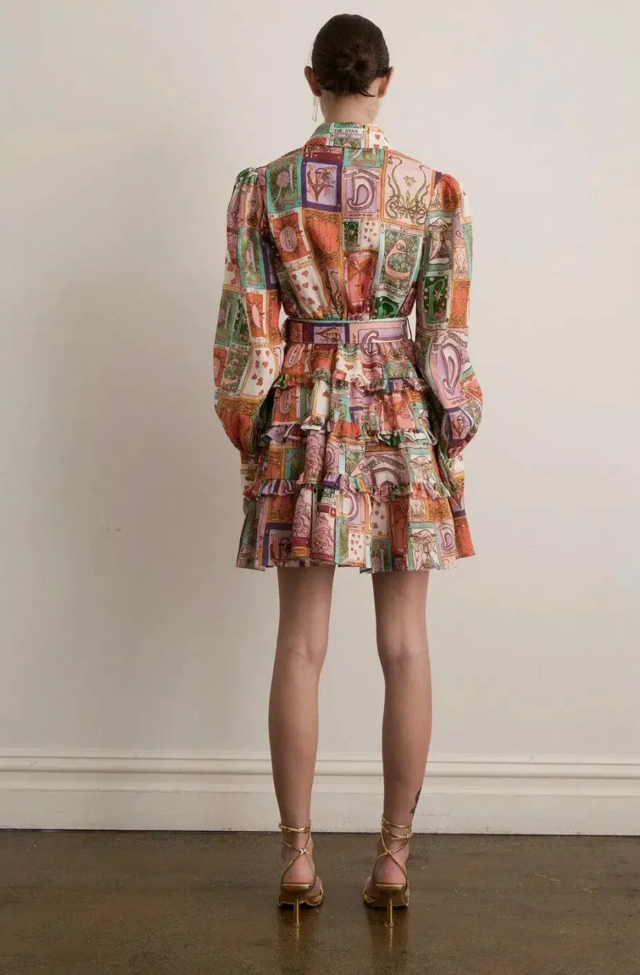 Kate Ford Cairo Frill Layered Mini Dress Wheel of Fortune Size 4 / AU 14 photo 3