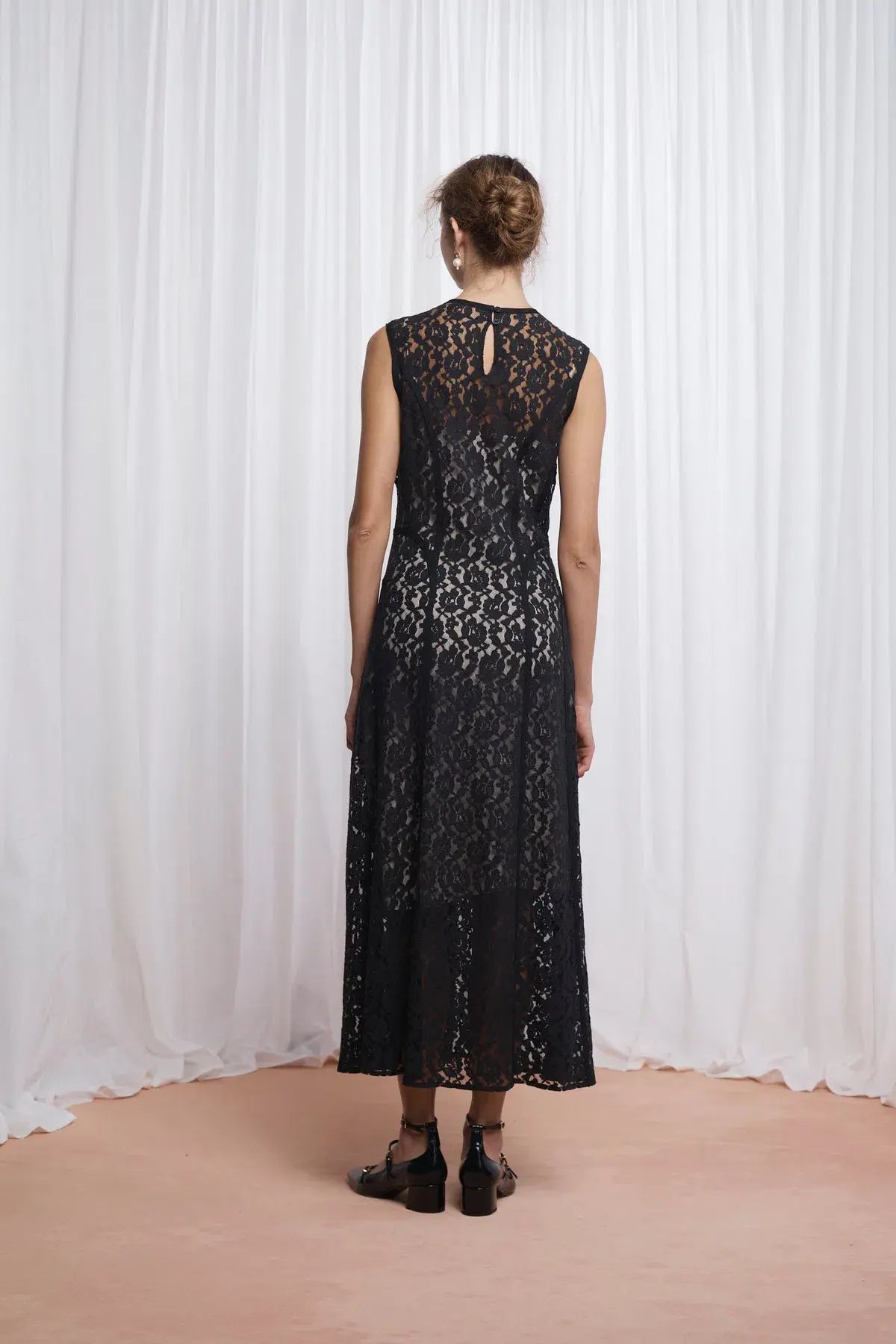Lovaan Audrey Dress Cotton/Nylon Black Size 6 photo 4