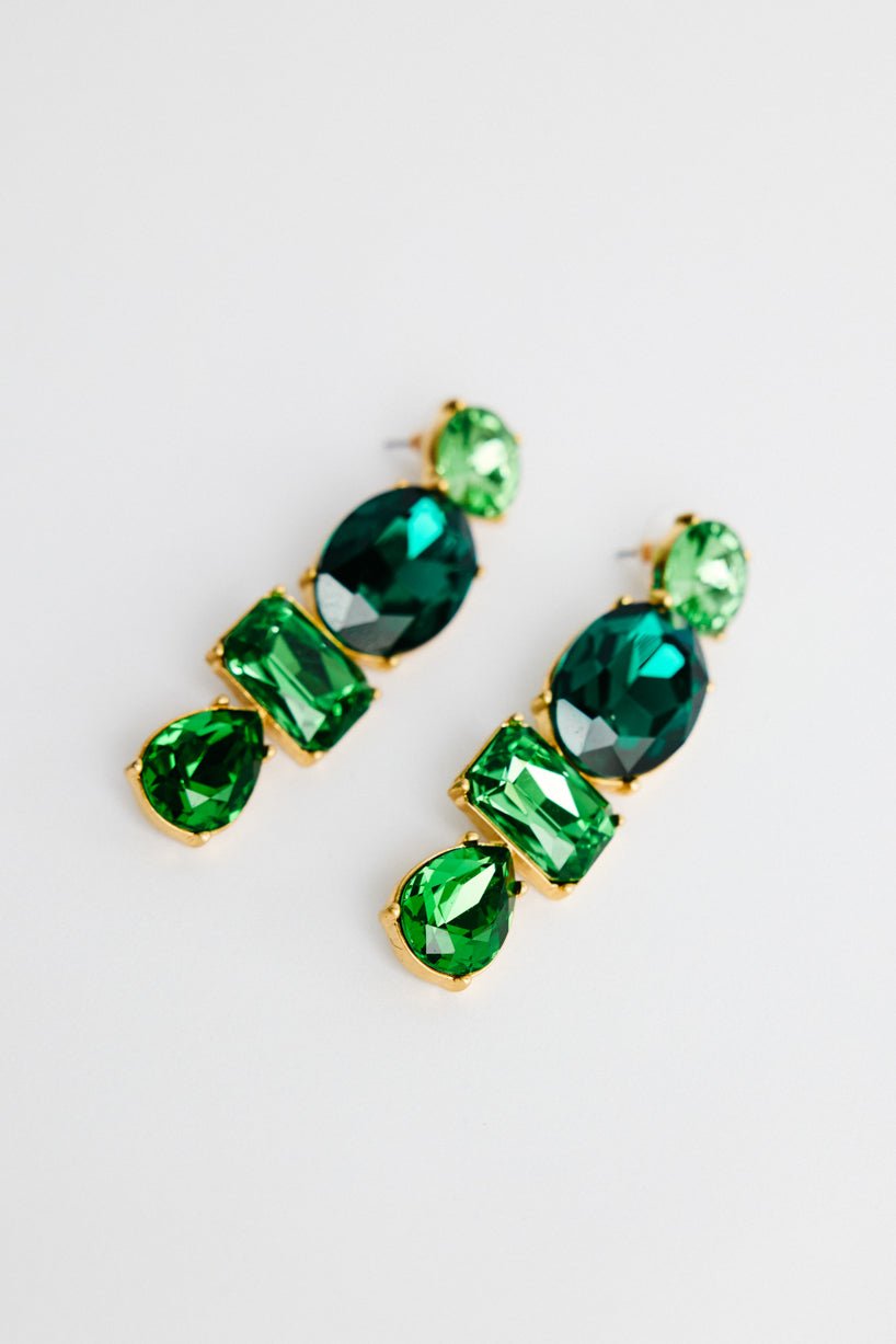 Oscar De La Renta green crystal earrings photo 2