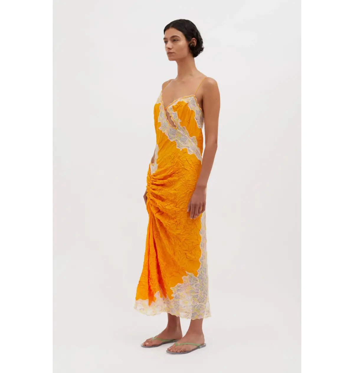 Christopher Esber Crimped Lace Cami Dress Valencia/Multi Size AU 4 photo 3