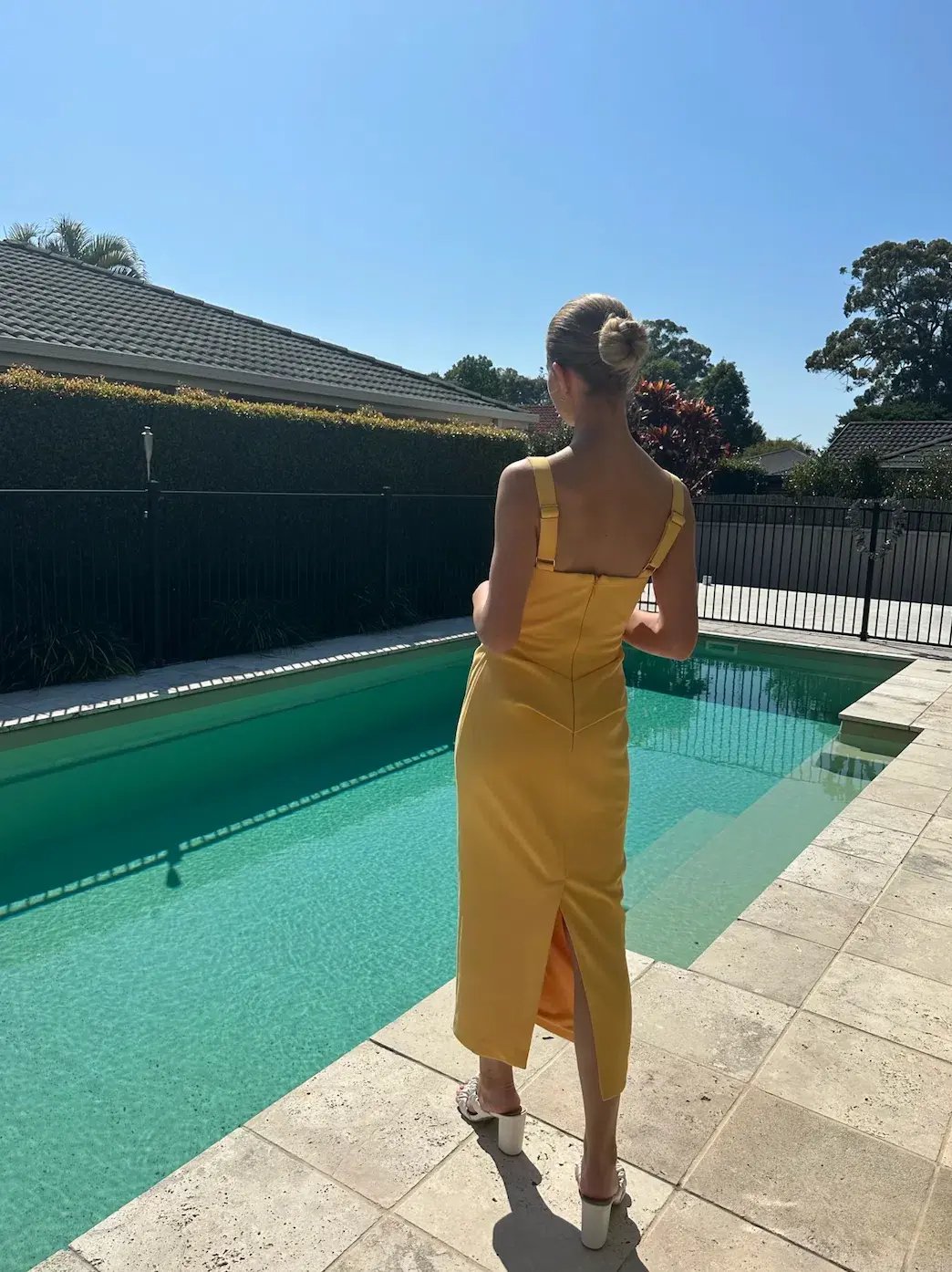 Sheike Dallas Dress Yellow Size 8 photo 4