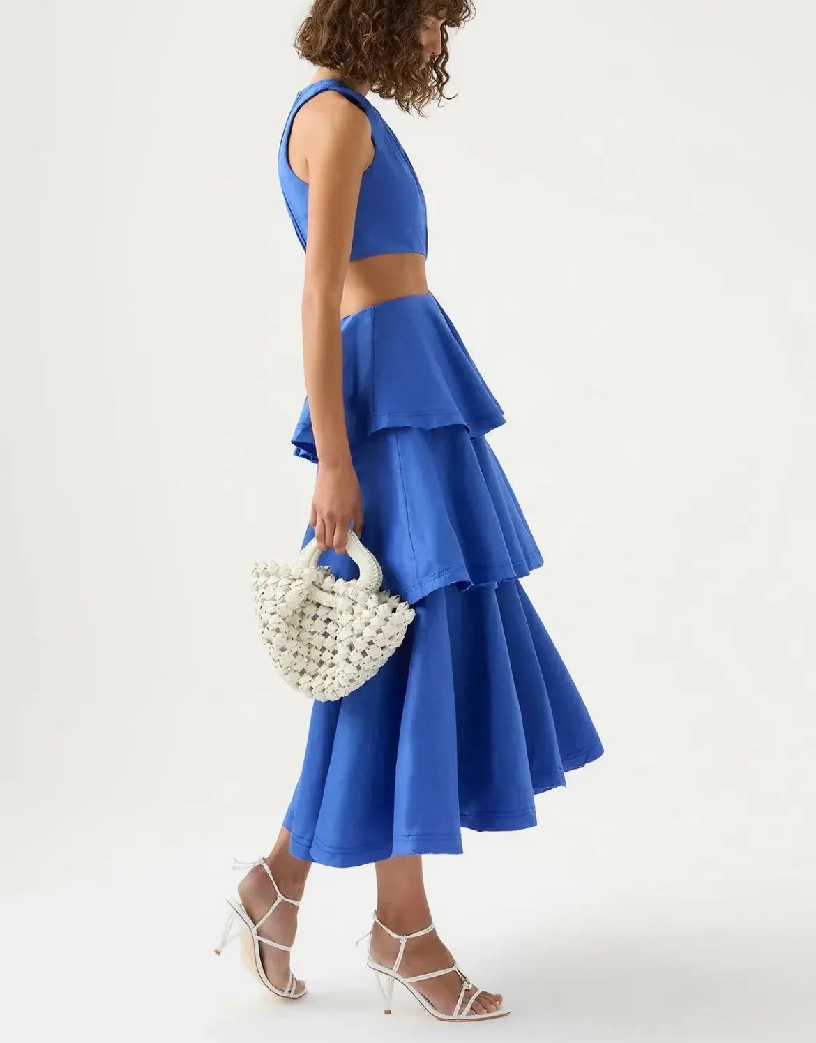 Aje Wave Cut Out Ring Midi Dress Marine Blue Size 8 photo 2