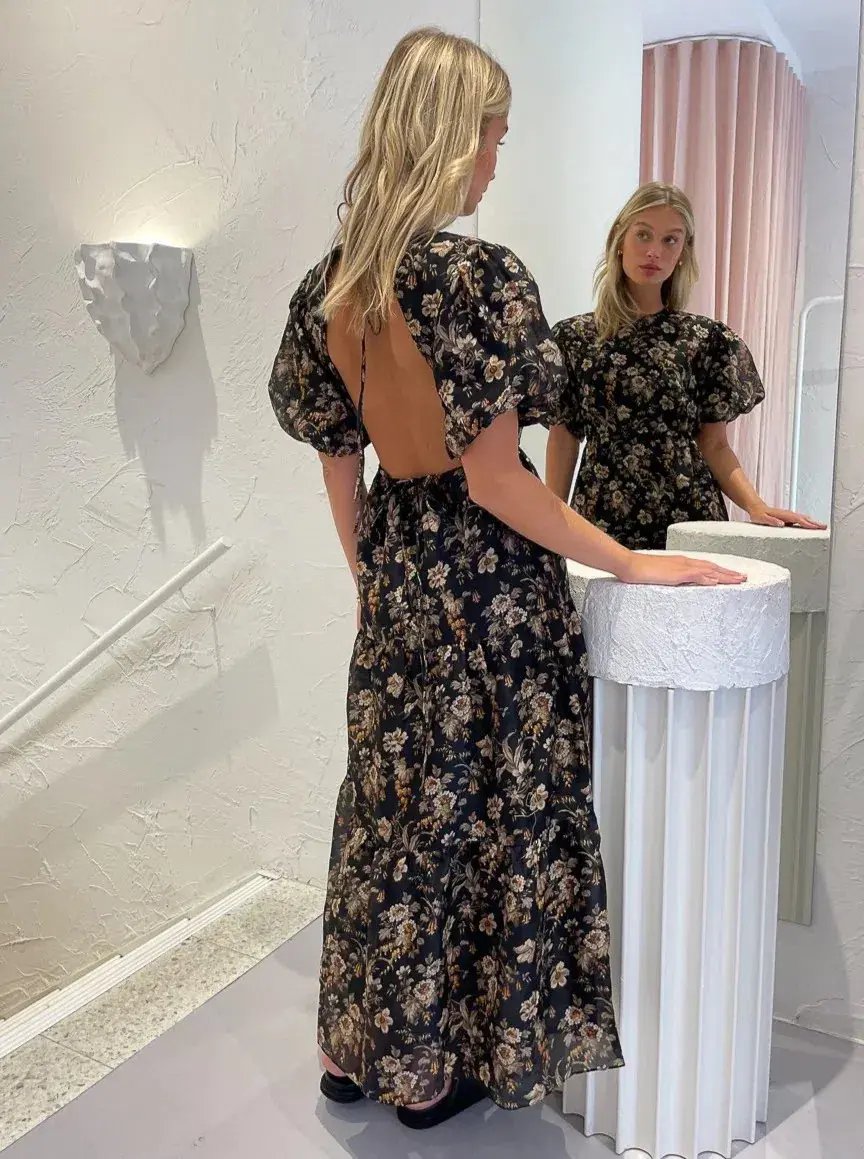 Sir the Label Amerie Open Back Midi Dress Print Size 2 / AU 10 photo 4