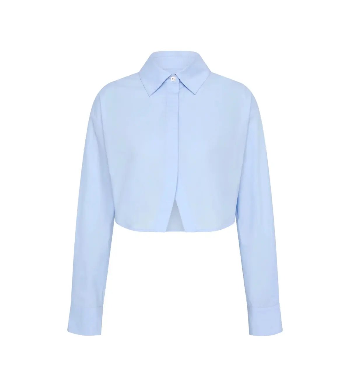 Aje Havana Cropped Shirt Cornflower Blue Size 12 photo 5