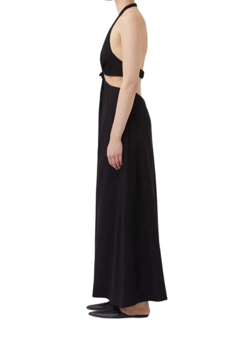 Camilla and Marc Prado Cut Out Evening Halter Maxi Dress Black Size 8 photo 2