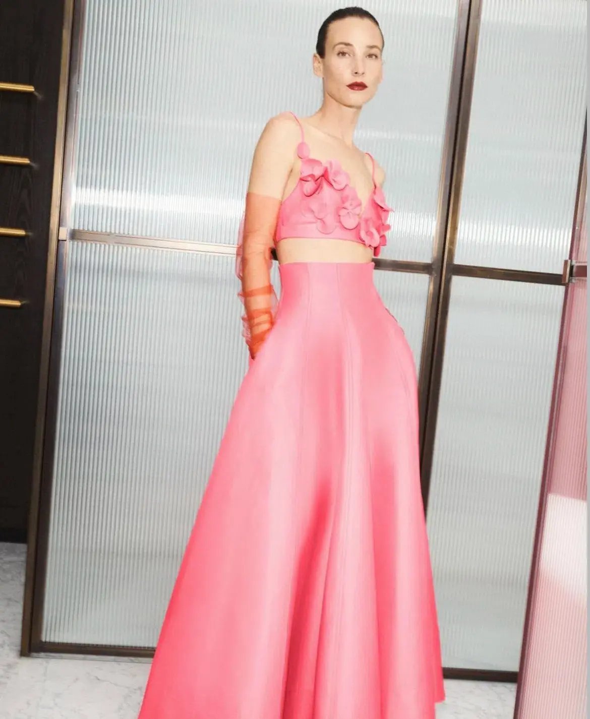 Acler Isla Top and Maxi Skirt Set Pink Rose Size 10 photo 5