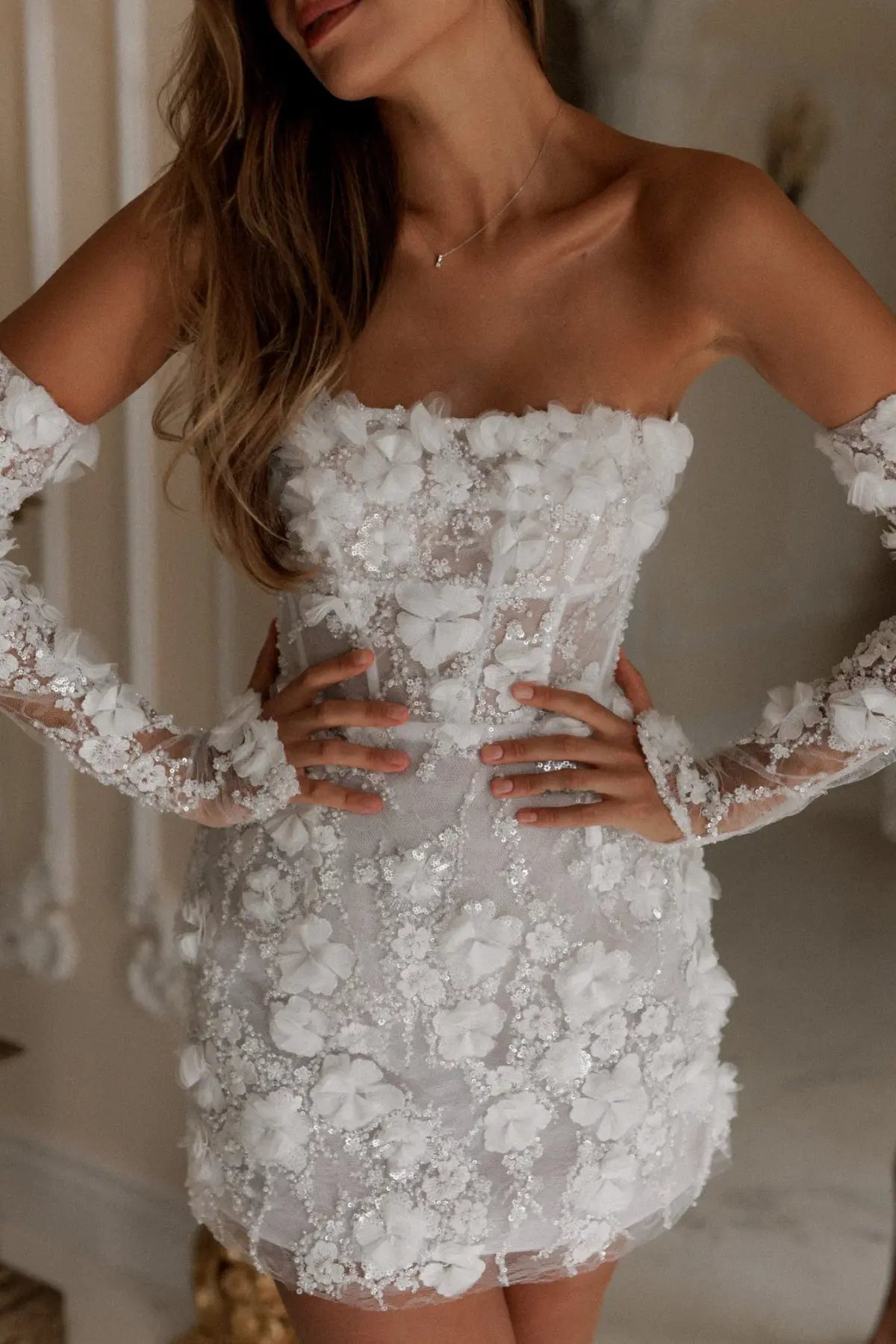 Rosie Estienne Isabelle Mini Dress White Size 8 photo 2