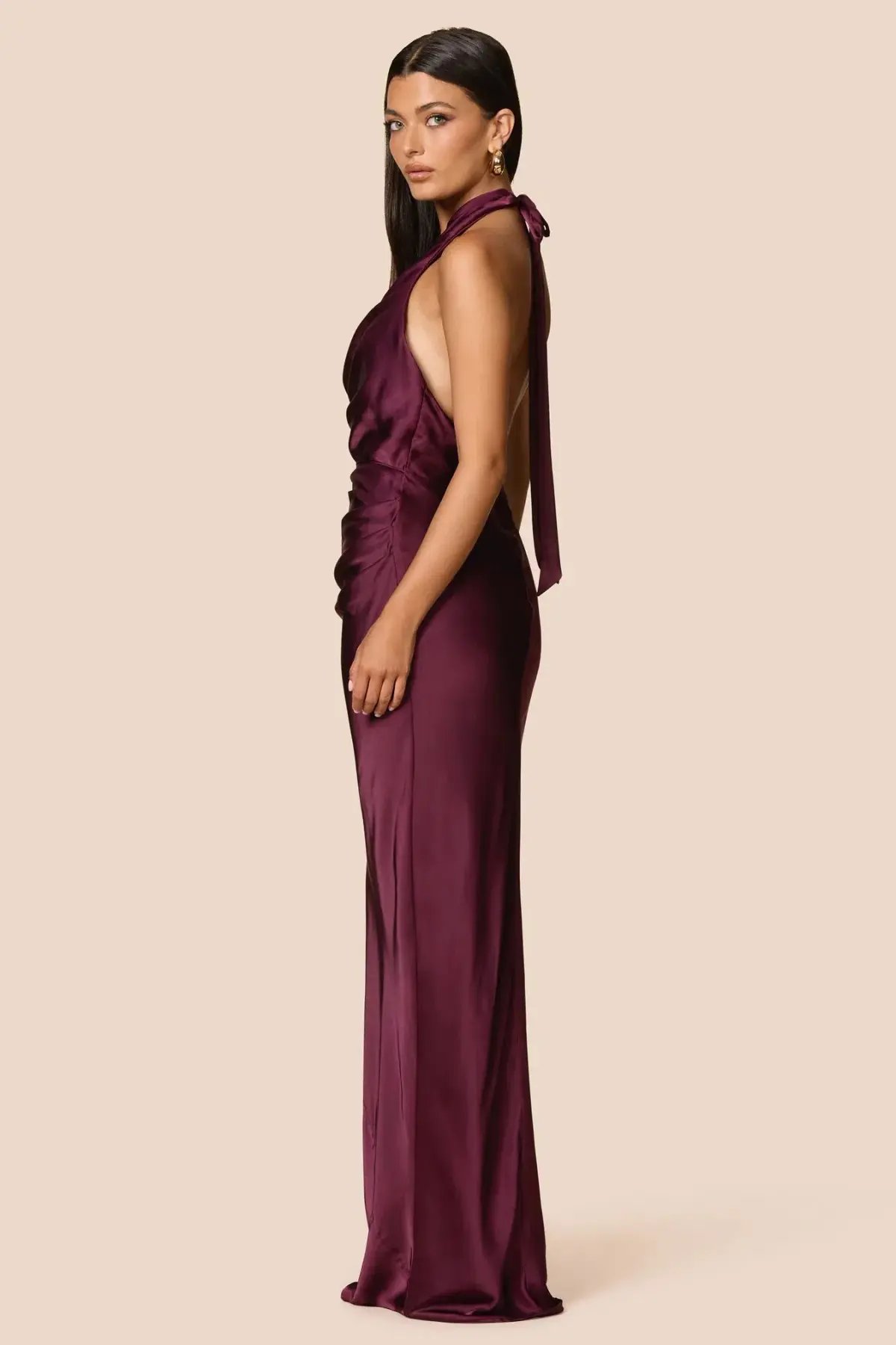 Love Nookie Penelope Drape Gown Mulberry Size 10 photo 2