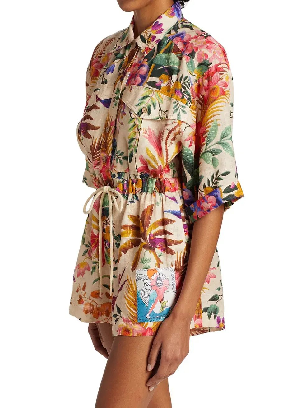 Zimmermann Tropicana Utility Playsuit in Cream Floral size 1 / Au 10 photo 2