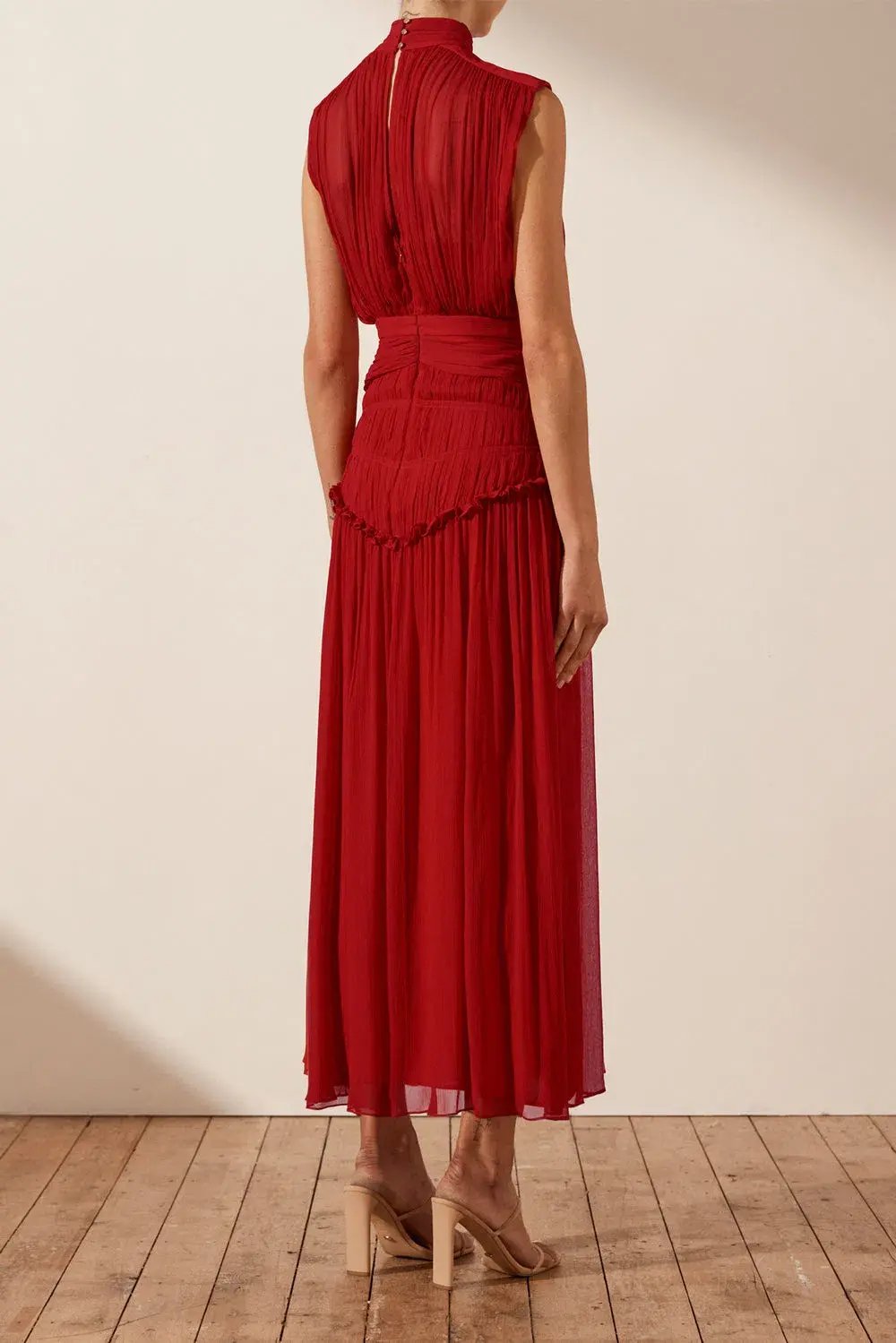 Shona Joy High Neck Dress in Scarlett Size 8 photo 2