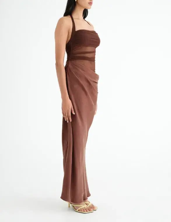 BENNI Gina Maxi Dress Brown Size 6 photo 2