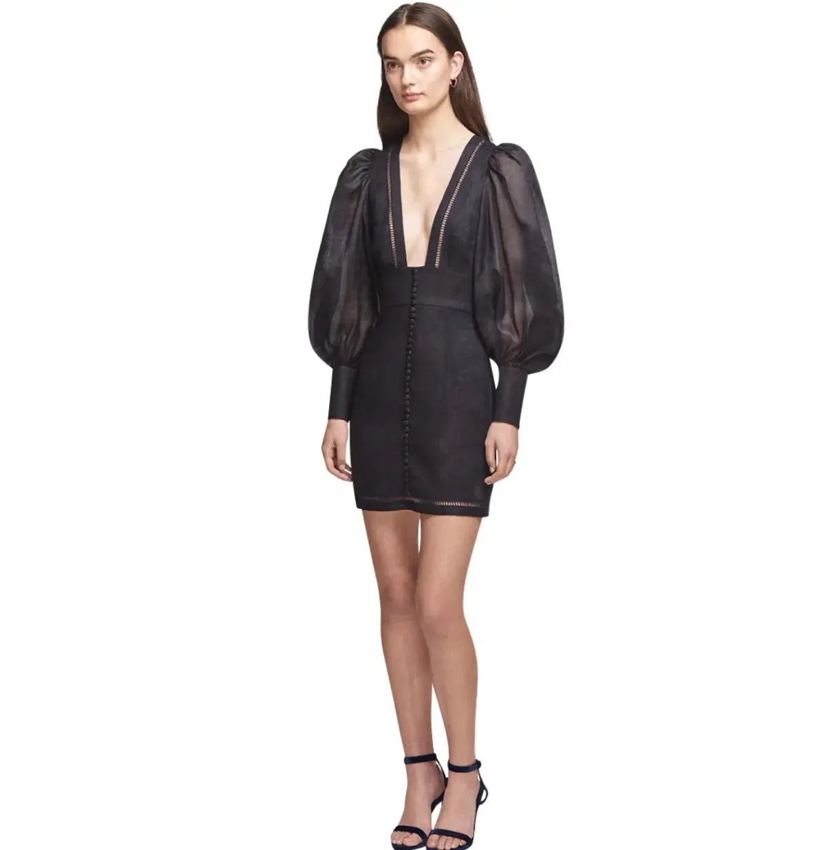 Joslin Studio Valerie Linen Ramie Dress Black Size 12 photo 3
