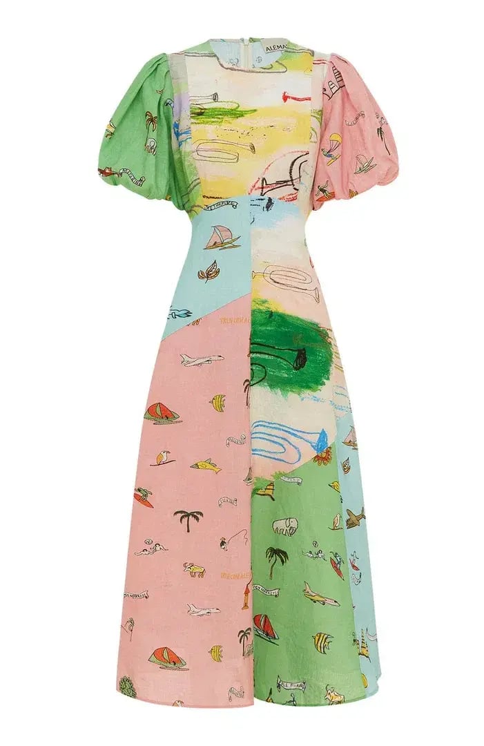 Alemais Jet Midi Dress Multi/Print Size 8 photo 5