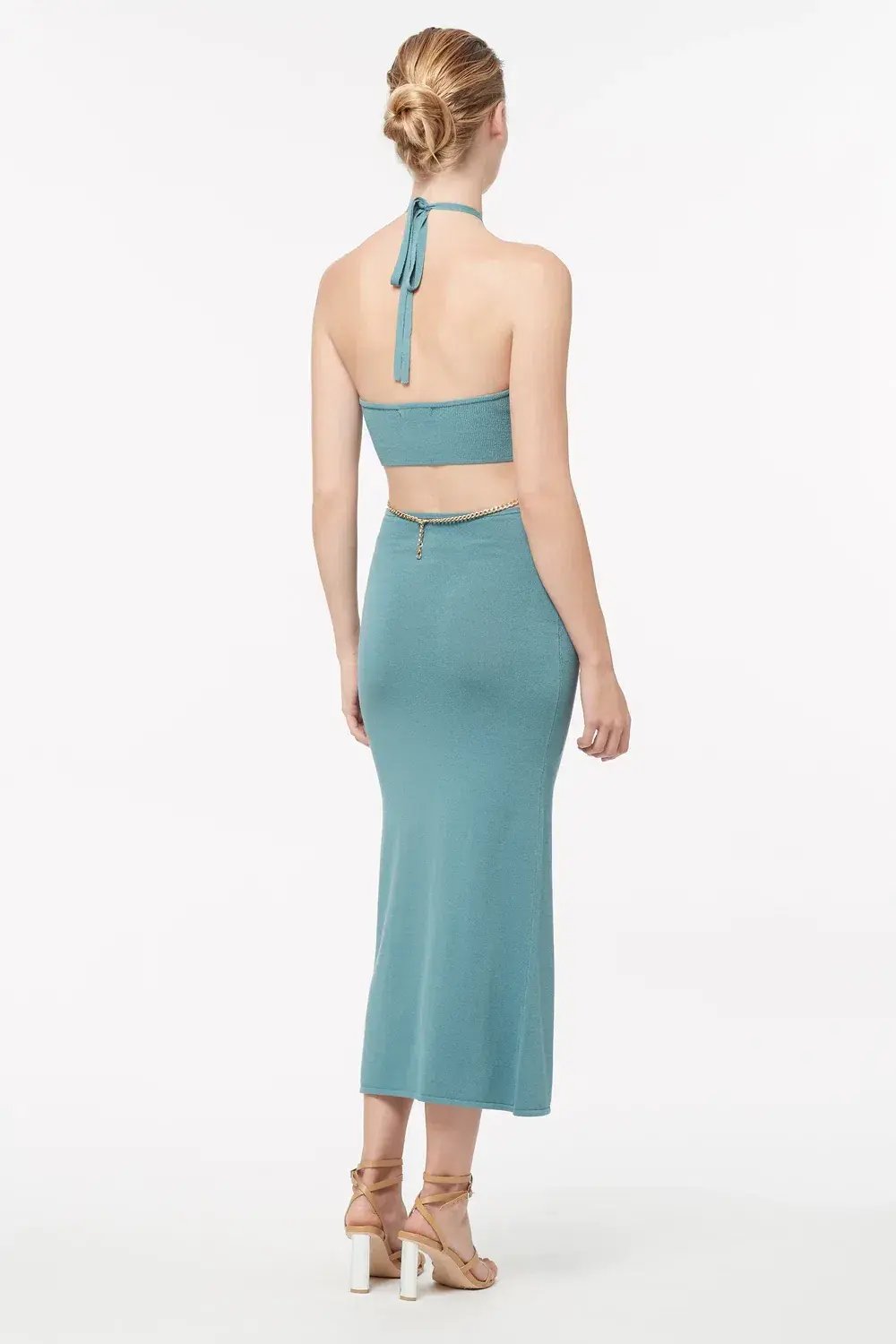 Manning Cartell Limitless Knit Chain Dress Blu Oxide Size S/Au 8 photo 4