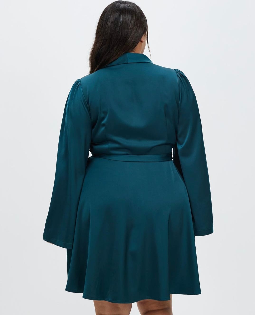 Birdie Wrap Front Mini Dress in Teal photo 5
