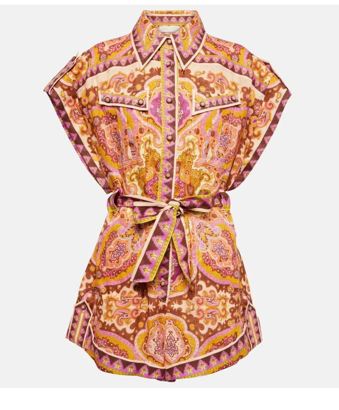 Zimmermann Halcyon Playsuit Pink Rose Size 12/M photo 6