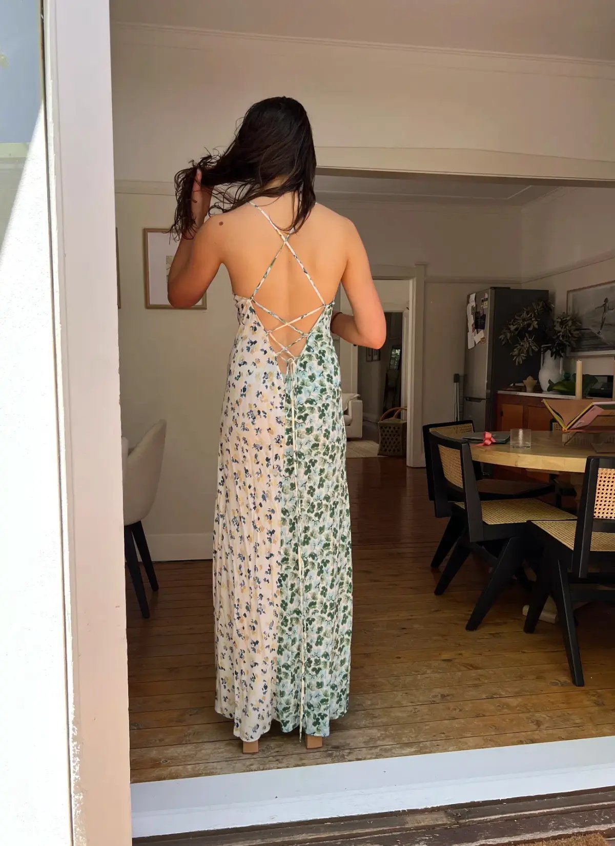 Lee Mathews Eloise Silk Slip Dress Floral Size photo 3