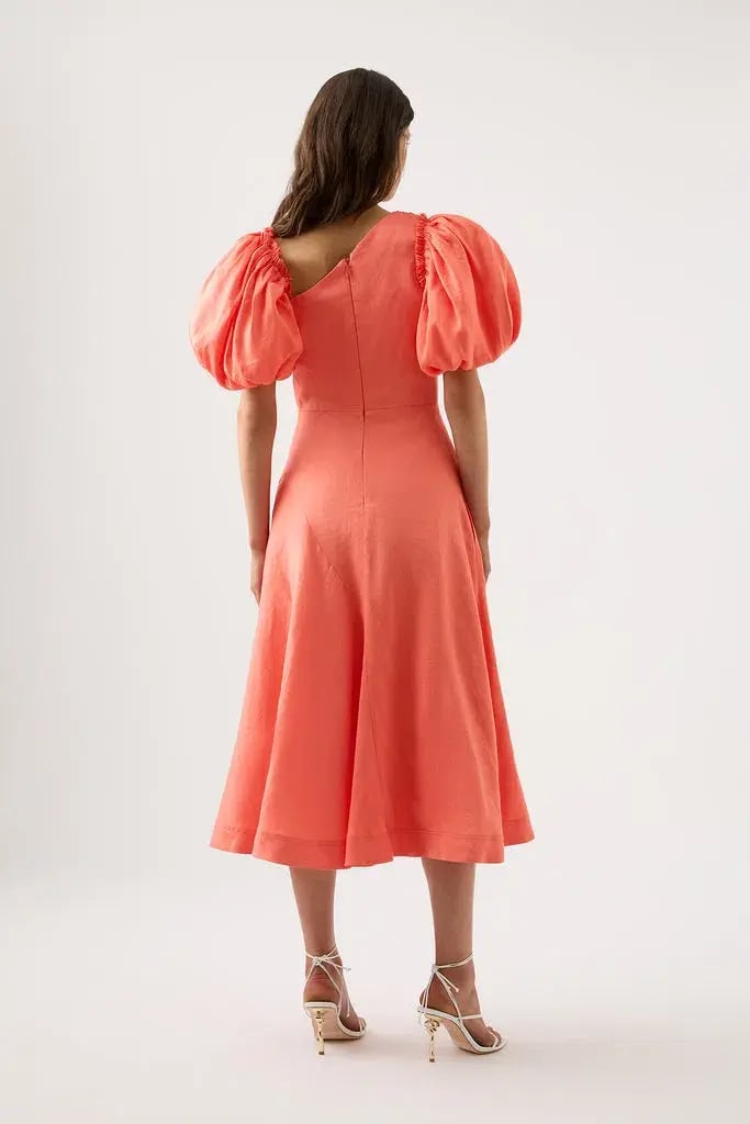 Aje Maia Off Shoulder Midi Dress Coral Size 8 photo 2