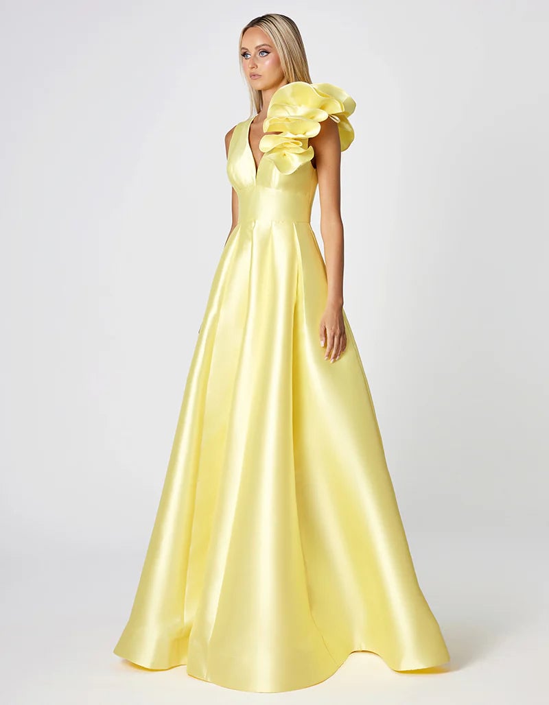 Bariano Mirella V Neck Ruffle Gown photo 3
