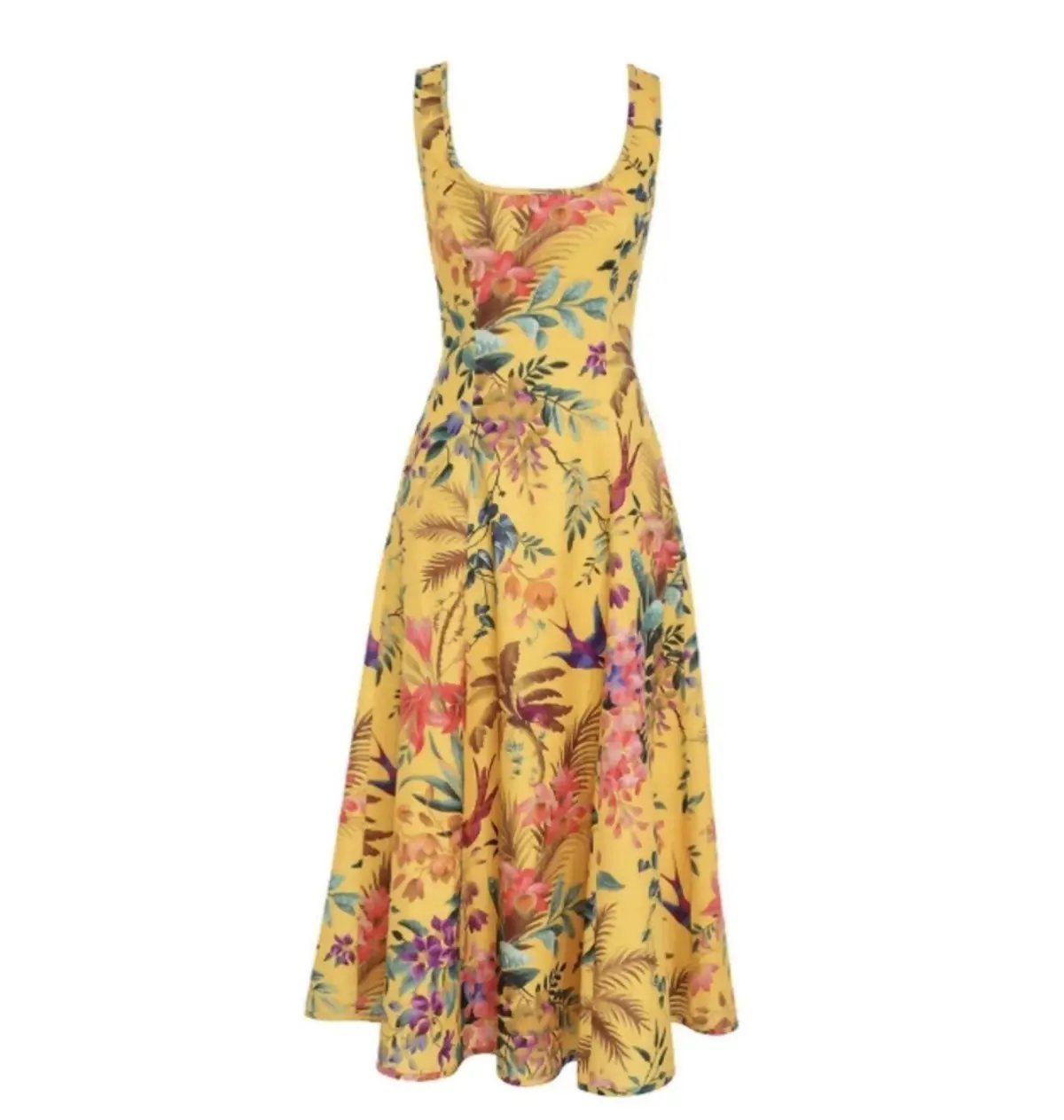 Zimmermann Tropicana Cut Out Midi Dress in Mango Floral Size 0 / AU 8 photo 3