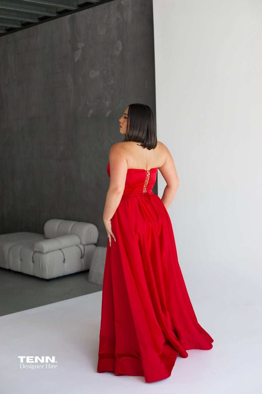Lia Stublla Rosa Gown - Red photo 2