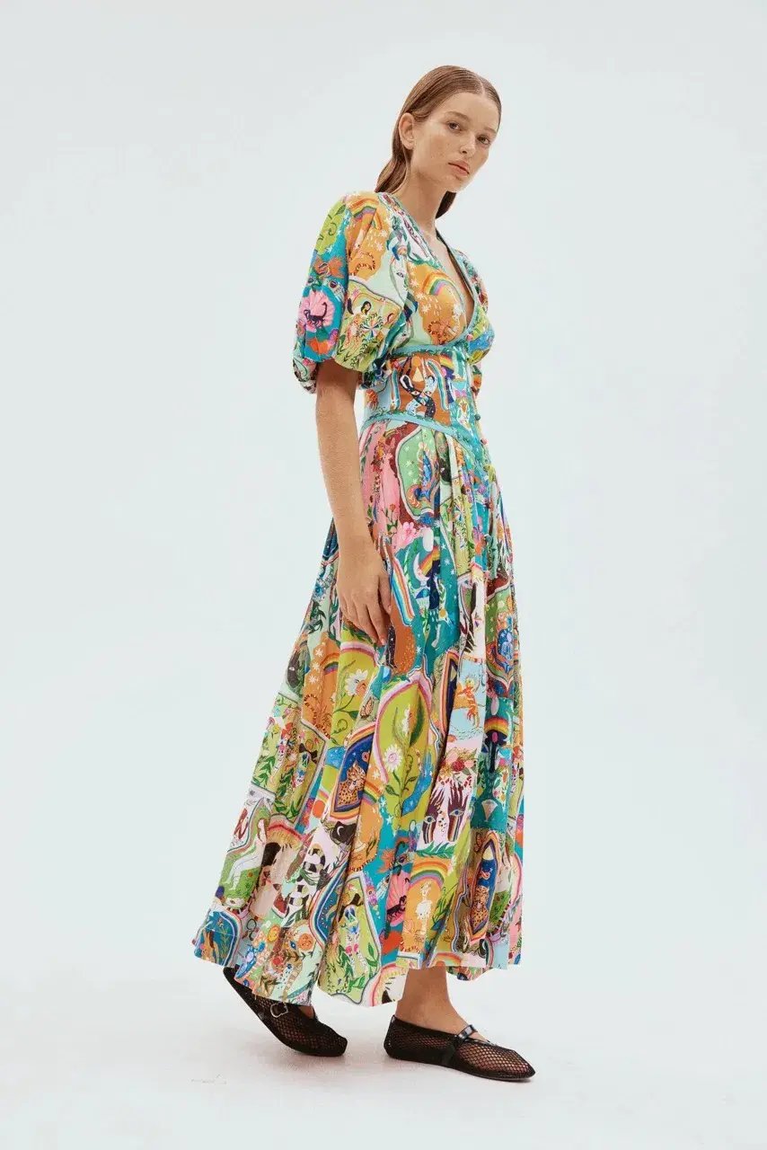 Alemais Evergreen Midi Dress Multi Size 8 photo 11