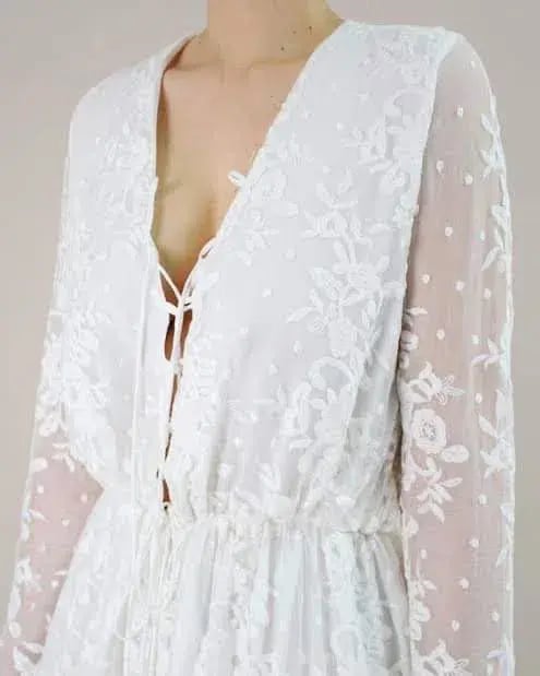 Zimmermann Roza Silk Veil Gathered Dress White With Slip Size 3/AU 14 photo 2