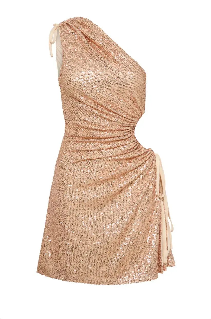 Sonya Moda Nour Mini Dress Gold Sequins Size XS/ AU 6 photo 5