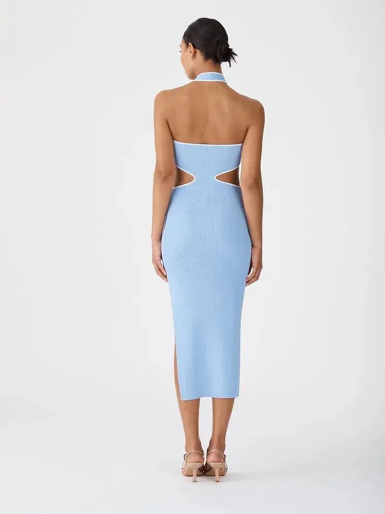 San Sloane The Monica Midi Dress Blue Size 10 photo 3