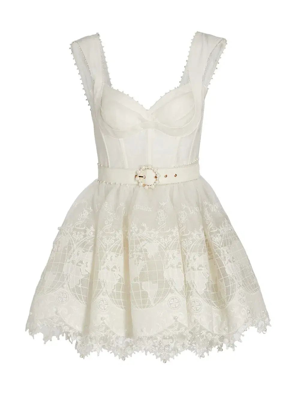 Zimmermann High Tide Embroided Mini In Ivory Size 1/Au 10 photo 4