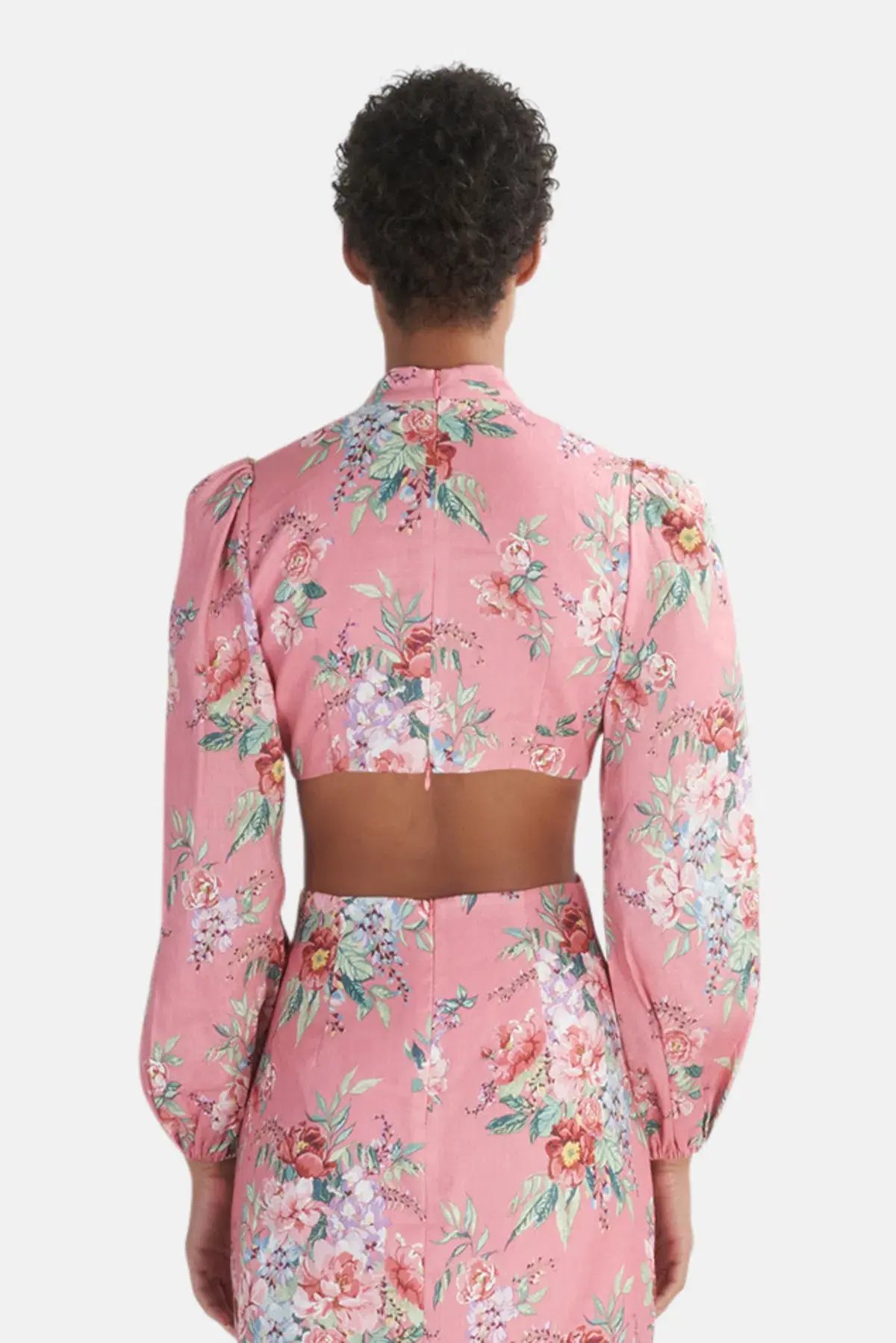 Zimmermann Bellitude Bow Front Mini Dress Watermelon Floral Print Size 1 / AU 10 photo 4