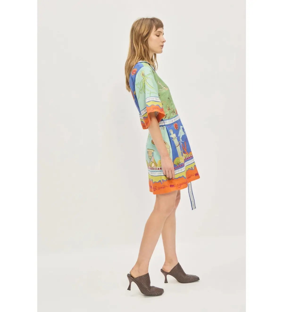 Alemais Surrealist Summer V Neck Minnie Mini Dress Multi Size 12 photo 3