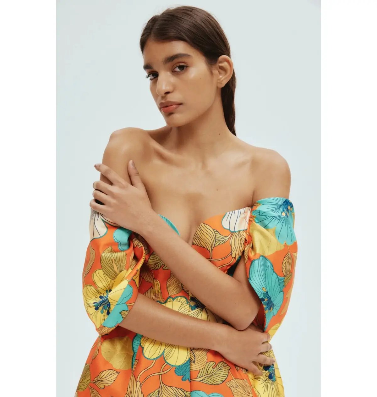 Alemais Piato Sculpt Mini Dress Marigold Multi Floral Size AU 12 photo 4