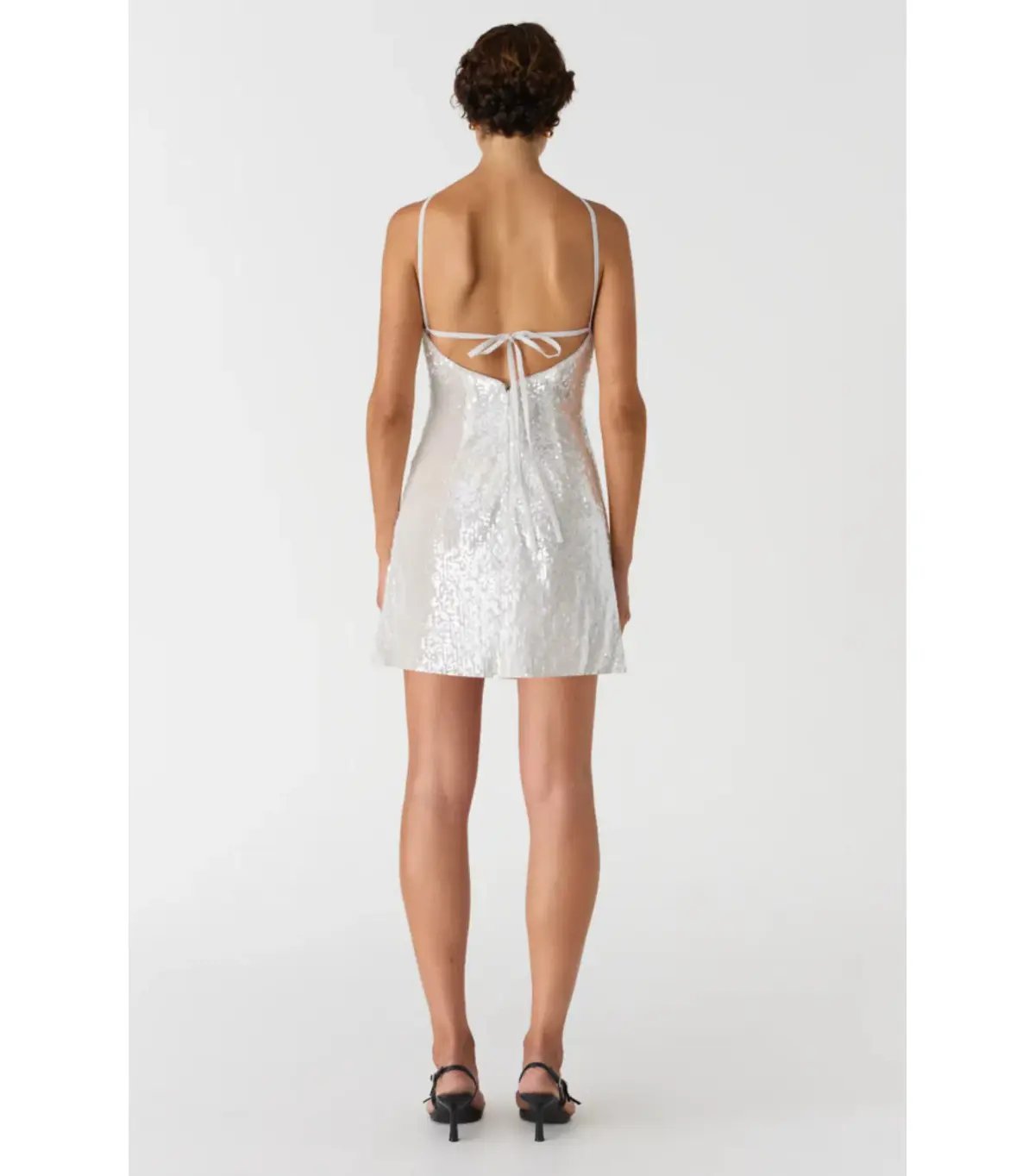 Misha Collection Ciara Sequin Mini Dress in Ivory Size 10 photo 3