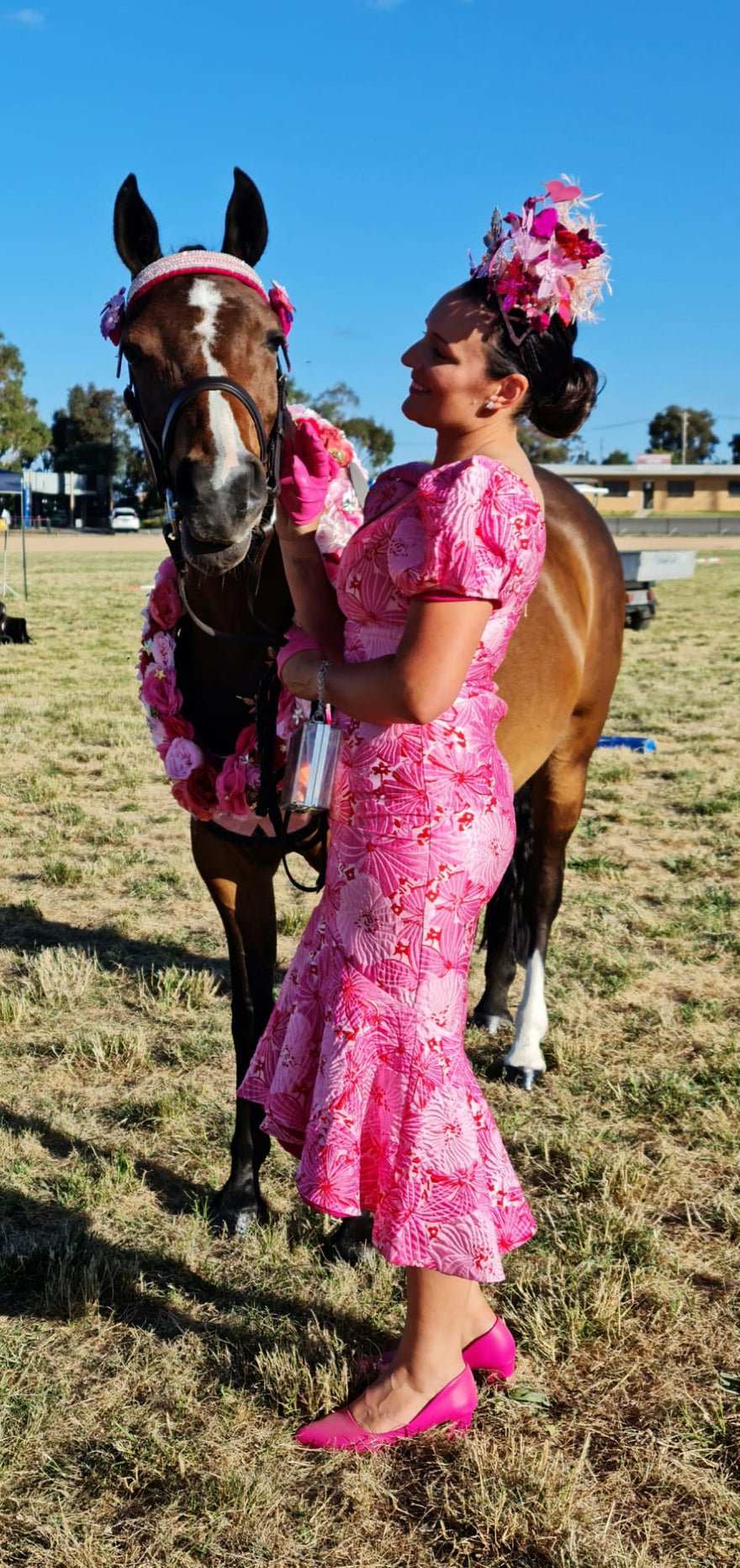 Stephanie Munro Millinery Pink Metallic Flowers photo 3