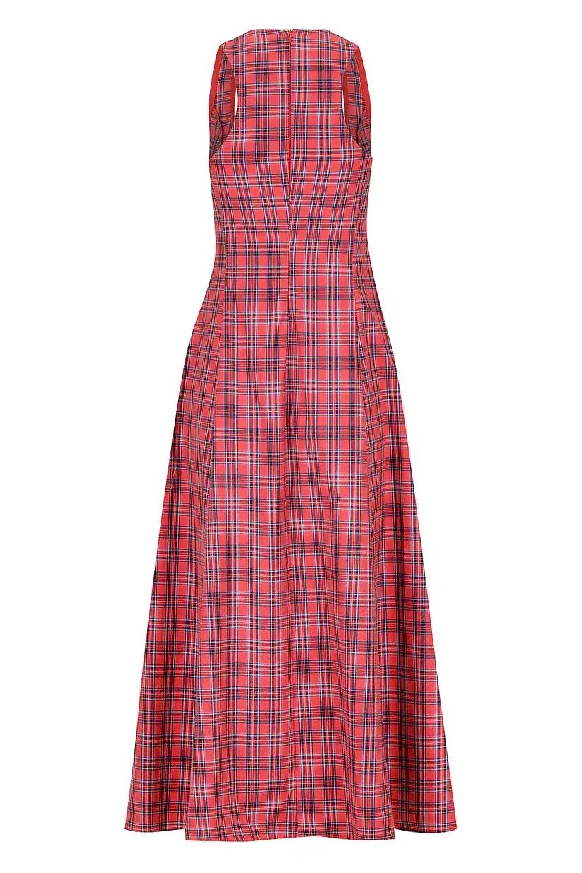 Katharina Lou The Annabel Maxi Dress in Red Tartan Size XL / AU 14 photo 10