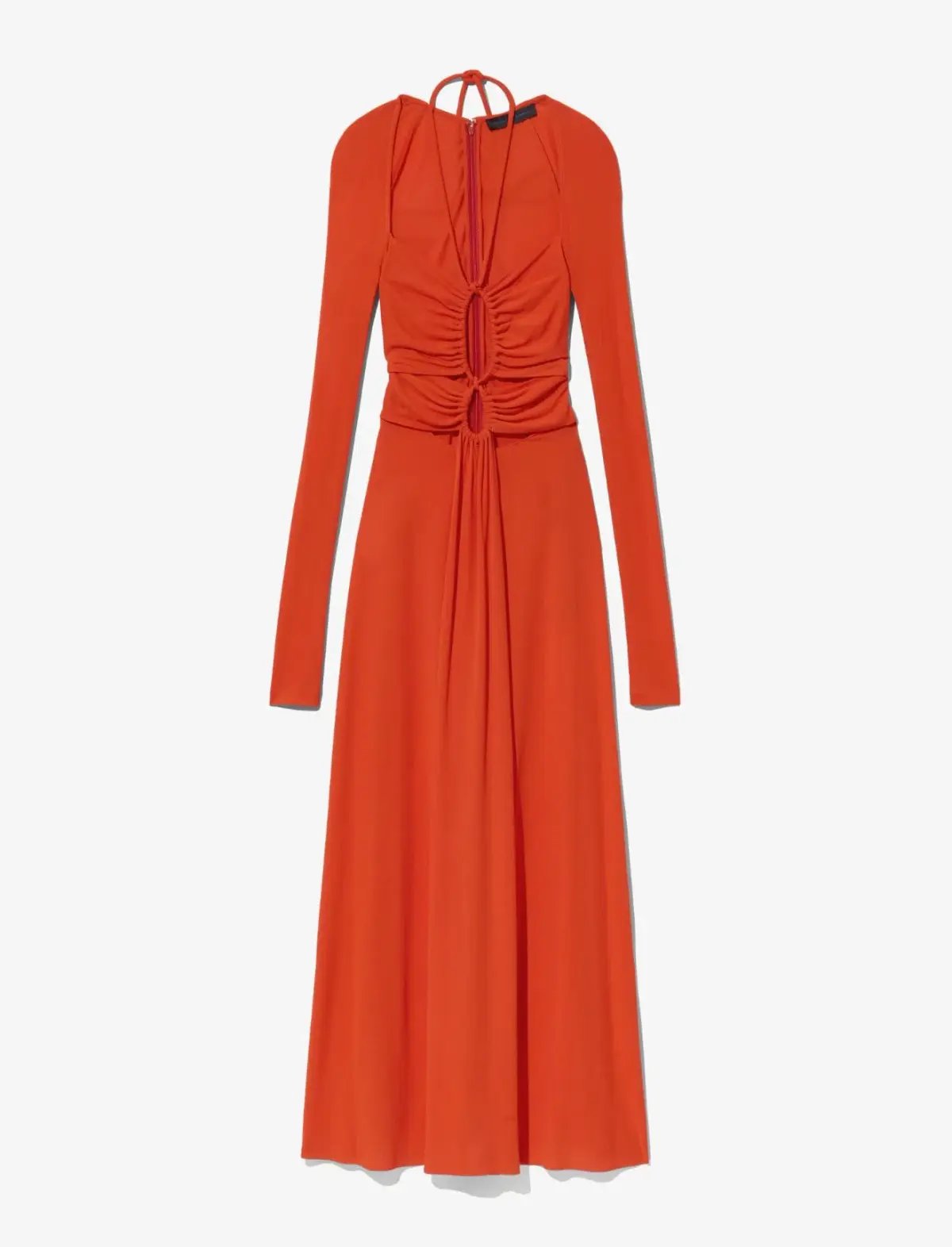 Proenza Schouler Matte Jersey Drawstring Dress Orange Size 6 photo 6