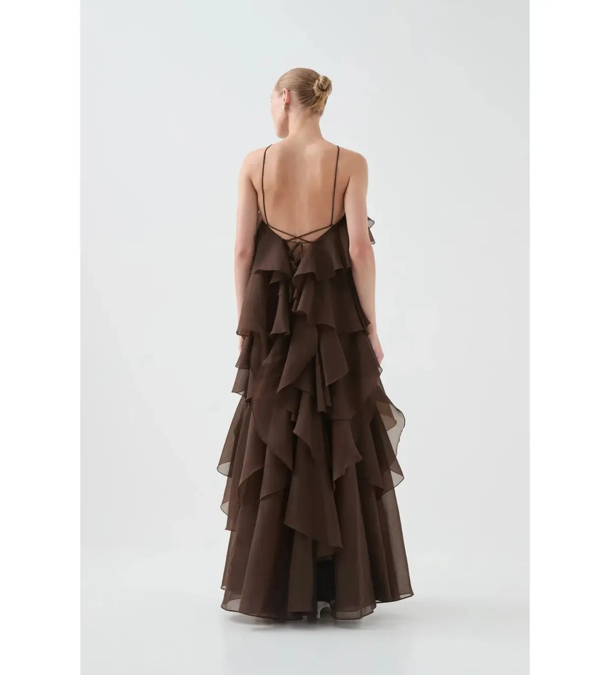 Aje Pandorea Layered Maxi Dress Carob Size AU 10 photo 4