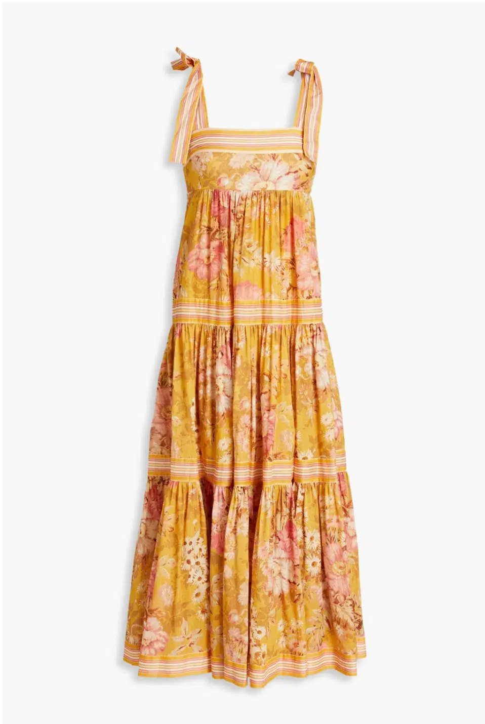 Zimmermann Pattie Tie Shoulder Dress Yellow / Mustard Floral Size 3 / AU 14 photo 4